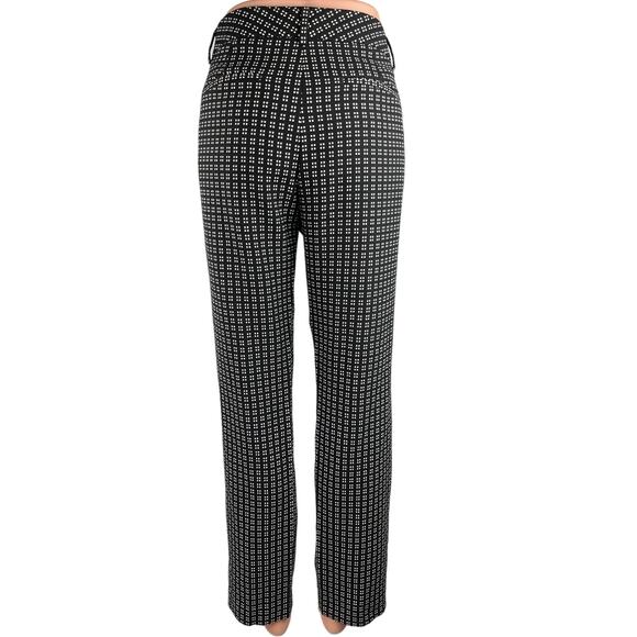 Express Black High Rise Plaid Checkered Straight Leg Trouser Dress Pants Size 8 - Picture 3 of 5